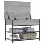 Banc à chaussures sonoma gris 70x42,5x50 cm bois d'ingénierie – Image 3