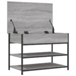 Banc à chaussures sonoma gris 70x42,5x50 cm bois d'ingénierie – Image 4