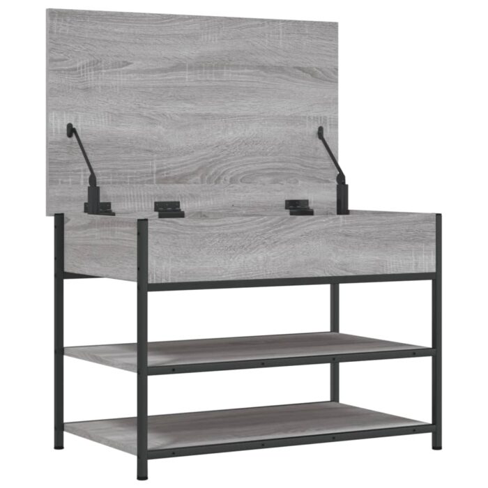 Banc à chaussures sonoma gris 70x42,5x50 cm bois d'ingénierie – Image 4
