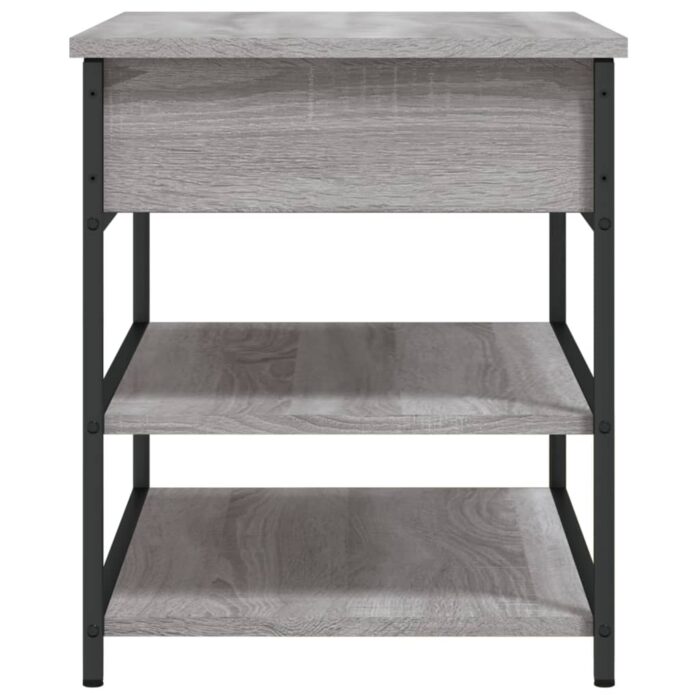 Banc à chaussures sonoma gris 70x42,5x50 cm bois d'ingénierie – Image 6