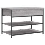 Banc à chaussures sonoma gris 70x42,5x50 cm bois d'ingénierie – Image 7