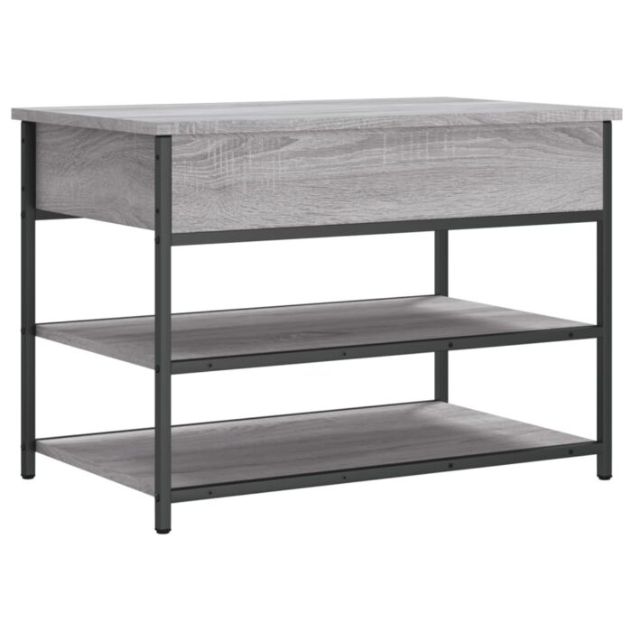 Banc à chaussures sonoma gris 70x42,5x50 cm bois d'ingénierie – Image 7