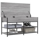 Banc à chaussures sonoma gris 100x42,5x50 cm bois d'ingénierie – Image 3