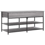 Banc à chaussures sonoma gris 100x42,5x50 cm bois d'ingénierie – Image 7