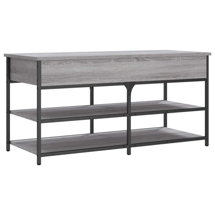 Banc à chaussures sonoma gris 100x42,5x50 cm bois d'ingénierie – Image 7