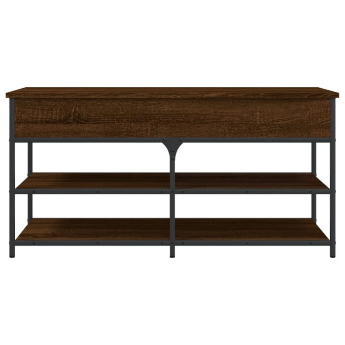 Banc à chaussures chêne marron 100x42,5x50 cm bois d'ingénierie – Image 5
