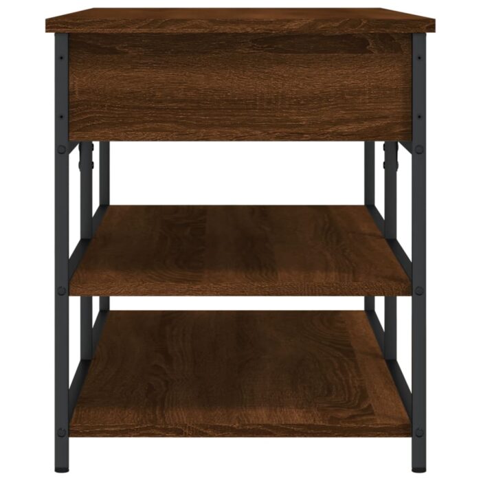 Banc à chaussures chêne marron 100x42,5x50 cm bois d'ingénierie – Image 6