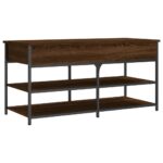 Banc à chaussures chêne marron 100x42,5x50 cm bois d'ingénierie – Image 7
