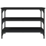 Banc à chaussures noir 70x38,5x49 cm bois d'ingénierie – Image 3