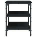 Banc à chaussures noir 70x38,5x49 cm bois d'ingénierie – Image 4
