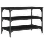 Banc à chaussures noir 70x38,5x49 cm bois d'ingénierie – Image 5