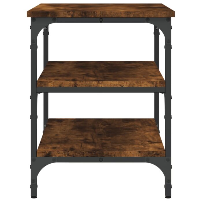 Banc à chaussures chêne fumé 70x38,5x49 cm bois d'ingénierie – Image 4