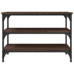 Banc à chaussures chêne marron 70x38,5x49 cm bois d'ingénierie – Image 3