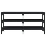 Banc à chaussures noir 100x38,5x49 cm bois d'ingénierie – Image 3