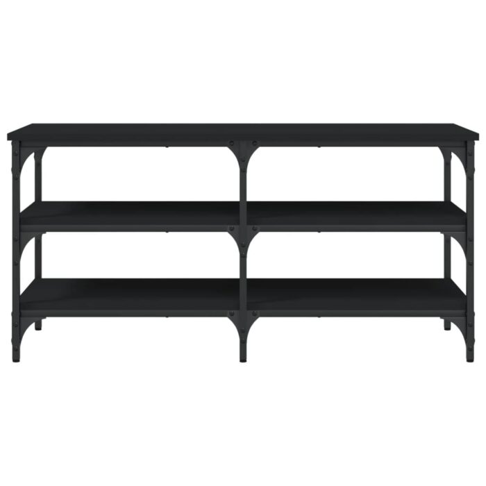 Banc à chaussures noir 100x38,5x49 cm bois d'ingénierie – Image 3