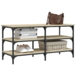Banc à chaussures chêne sonoma 100x38,5x49 cm bois d'ingénierie – Image 2
