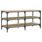 Banc à chaussures chêne sonoma 100x38,5x49 cm bois d'ingénierie – Image 5