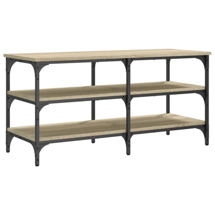 Banc à chaussures chêne sonoma 100x38,5x49 cm bois d'ingénierie – Image 5