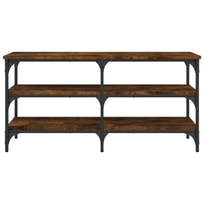 Banc à chaussures chêne fumé 100x38,5x49 cm bois d'ingénierie – Image 3