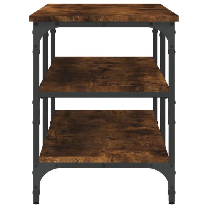 Banc à chaussures chêne fumé 100x38,5x49 cm bois d'ingénierie – Image 4