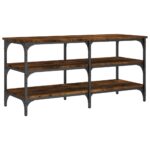 Banc à chaussures chêne fumé 100x38,5x49 cm bois d'ingénierie – Image 5