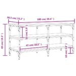 Banc à chaussures chêne fumé 100x38,5x49 cm bois d'ingénierie – Image 8