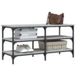 Banc à chaussures sonoma gris 100x38,5x49 cm bois d'ingénierie – Image 2