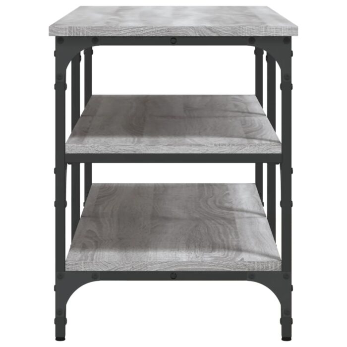 Banc à chaussures sonoma gris 100x38,5x49 cm bois d'ingénierie – Image 4