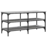 Banc à chaussures sonoma gris 100x38,5x49 cm bois d'ingénierie – Image 5