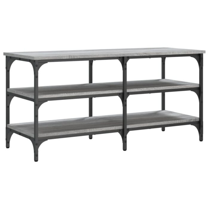 Banc à chaussures sonoma gris 100x38,5x49 cm bois d'ingénierie – Image 5