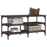 Banc à chaussures chêne marron 100x38,5x49 cm bois d'ingénierie – Image 2