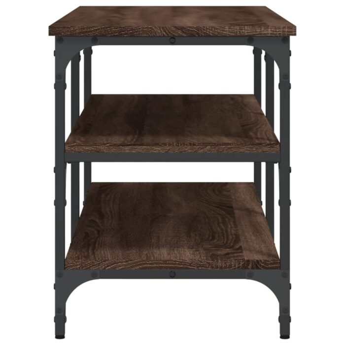 Banc à chaussures chêne marron 100x38,5x49 cm bois d'ingénierie – Image 4