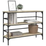 Table console chêne sonoma 100x32x75 cm bois d'ingénierie – Image 2