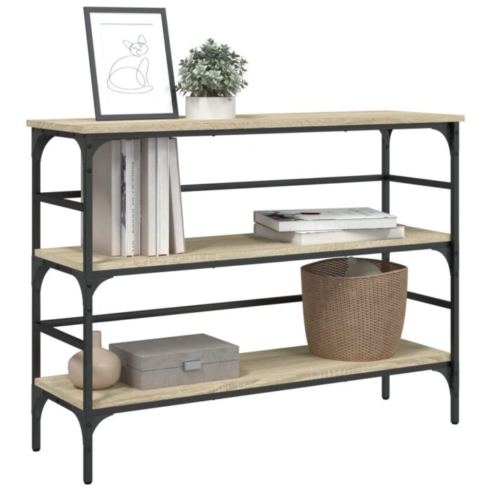 Table console chêne sonoma 100x32x75 cm bois d'ingénierie – Image 2