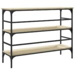 Table console chêne sonoma 100x32x75 cm bois d'ingénierie – Image 5