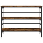 Table console chêne fumé 100x32x75 cm bois d'ingénierie – Image 3