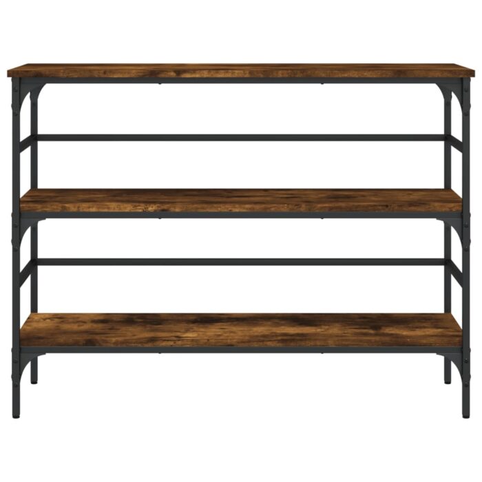 Table console chêne fumé 100x32x75 cm bois d'ingénierie – Image 3