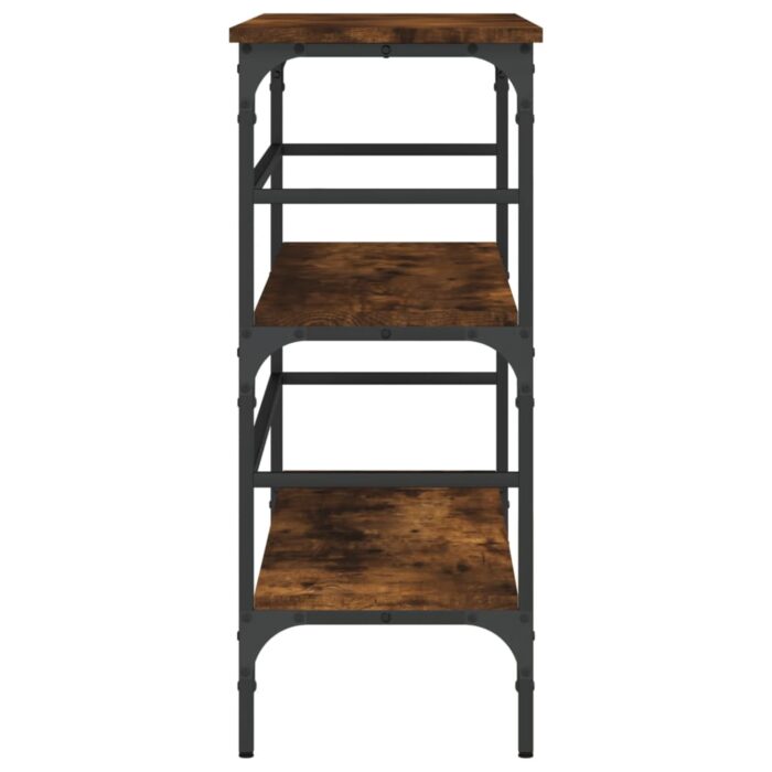 Table console chêne fumé 100x32x75 cm bois d'ingénierie – Image 4