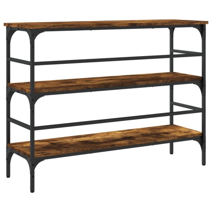 Table console chêne fumé 100x32x75 cm bois d'ingénierie – Image 5