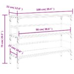 Table console chêne fumé 100x32x75 cm bois d'ingénierie – Image 8
