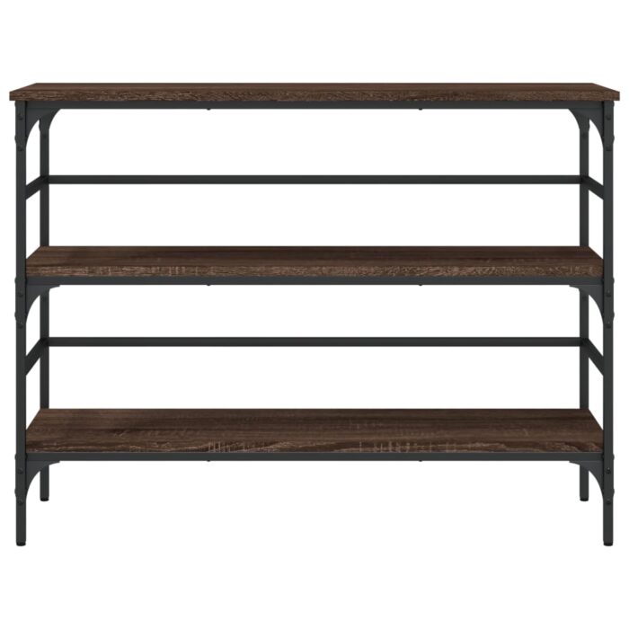 Table console chêne marron 100x32x75 cm bois d'ingénierie – Image 3