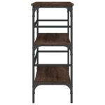 Table console chêne marron 100x32x75 cm bois d'ingénierie – Image 4
