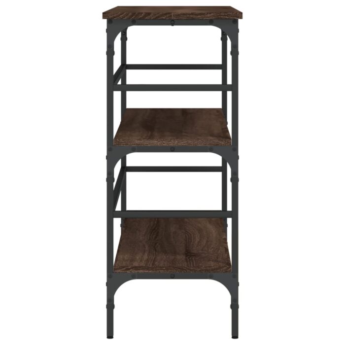 Table console chêne marron 100x32x75 cm bois d'ingénierie – Image 4