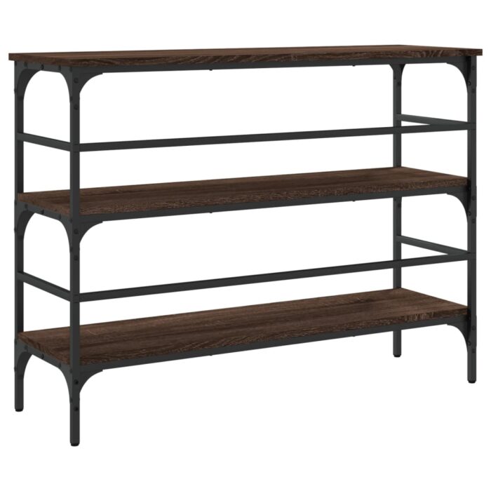 Table console chêne marron 100x32x75 cm bois d'ingénierie – Image 5