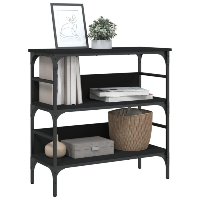 Table console noir 75x32x75 cm bois d'ingénierie – Image 2