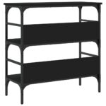 Table console noir 75x32x75 cm bois d'ingénierie – Image 5
