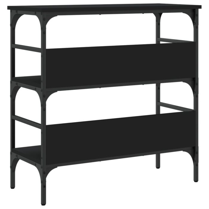 Table console noir 75x32x75 cm bois d'ingénierie – Image 5