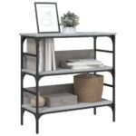 Table console sonoma gris 75x32x75 cm bois d'ingénierie – Image 2