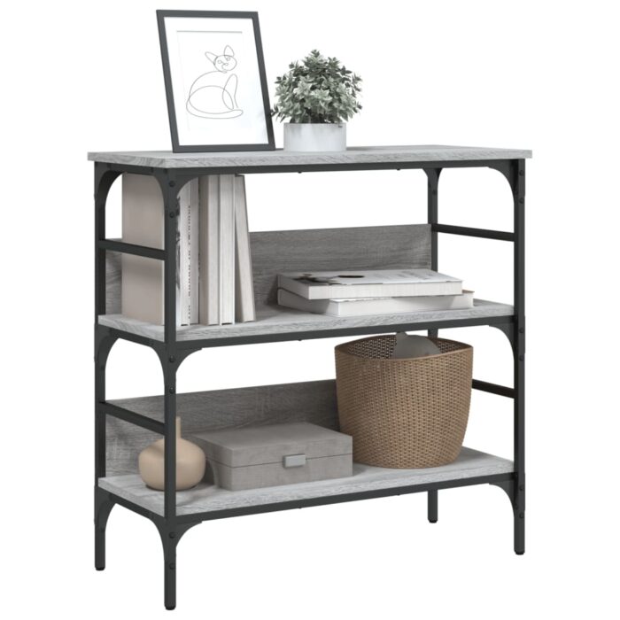 Table console sonoma gris 75x32x75 cm bois d'ingénierie – Image 2