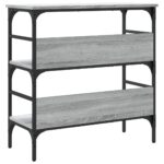 Table console sonoma gris 75x32x75 cm bois d'ingénierie – Image 5